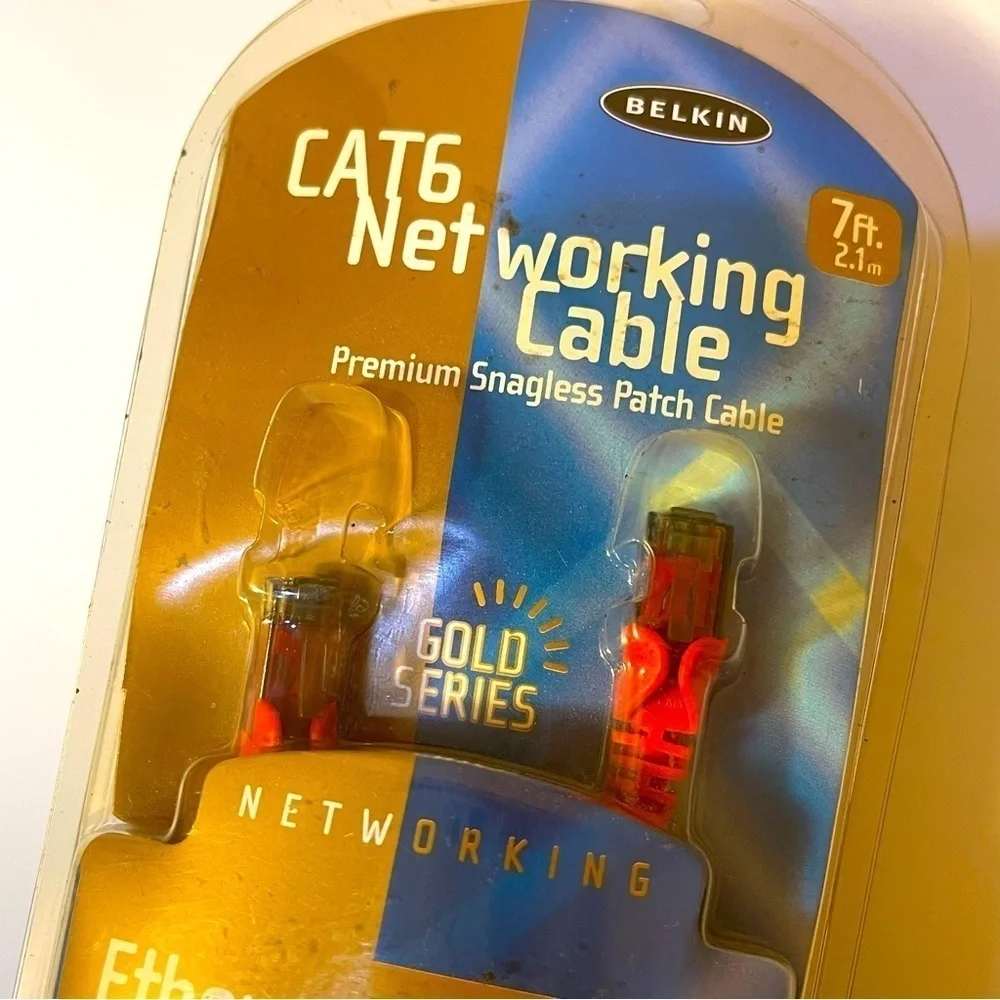 BELKIN Gold Series Cat 6 Ethernet Cable 7 Feet Snagless Patch Cable new in box